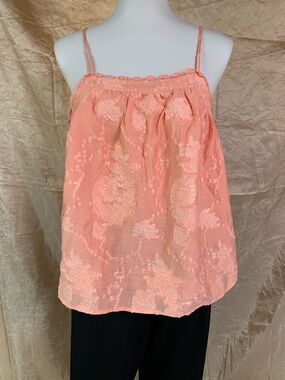 Embroidered Peach Camisole Tank Top